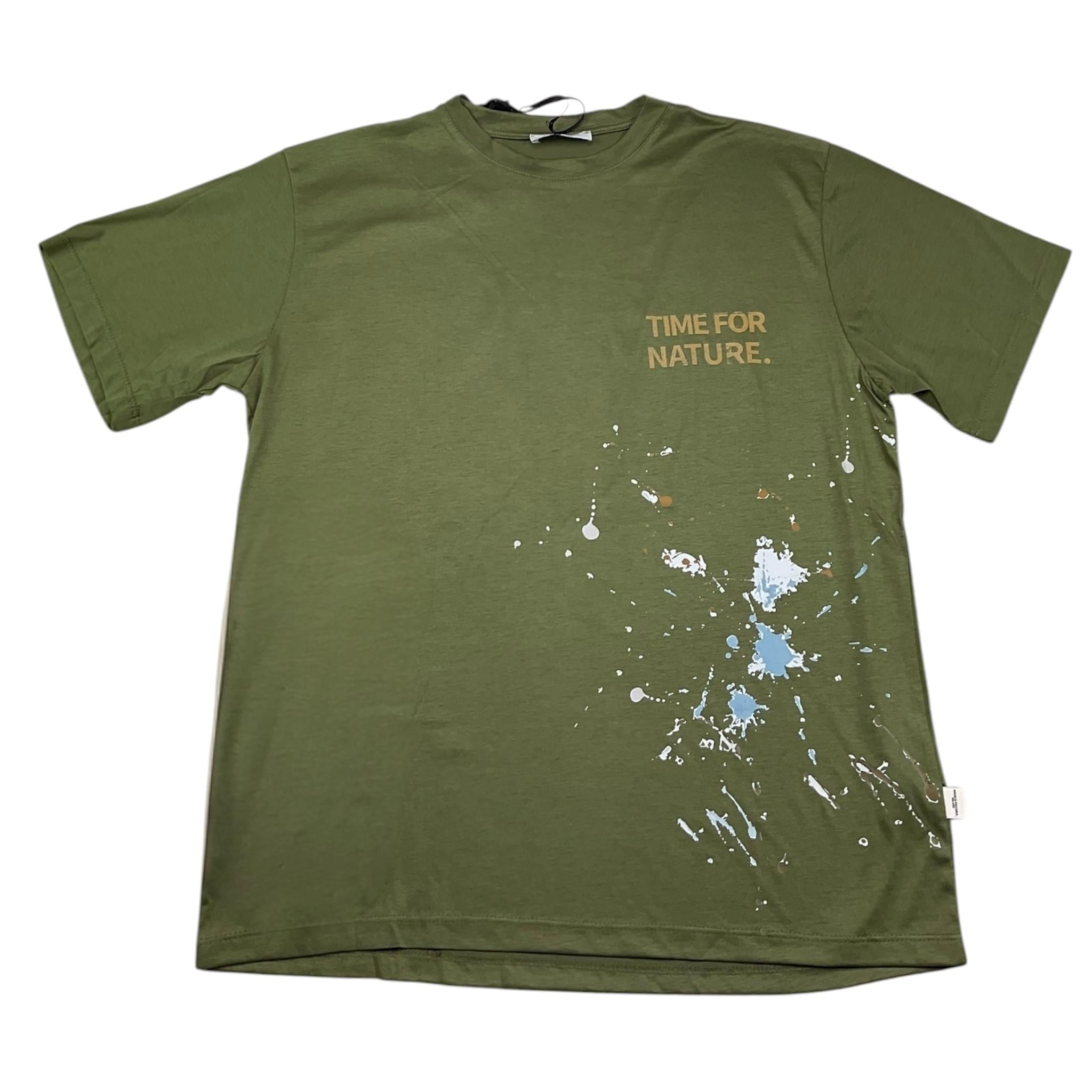 Paolo Pecora T-Shirt Girocollo Tinta Unita con Stampa per Bambino PP4071 VERDE PAOLO PECORA 