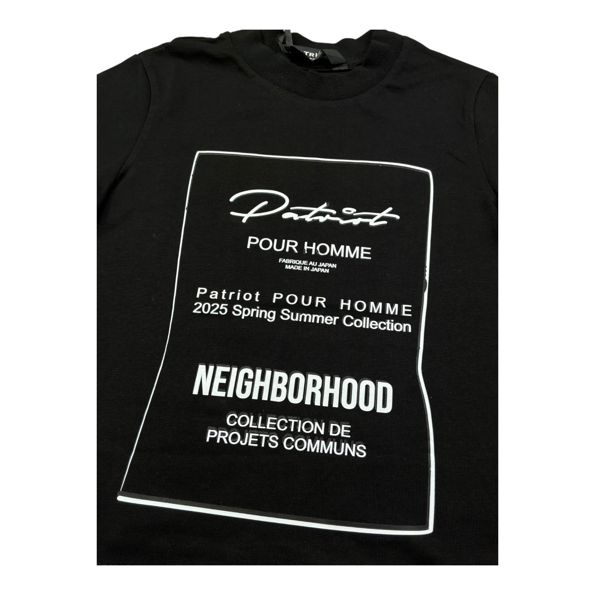 Patriot T-Shirt Girocollo Tinta Unita con Stampa per Neonato PTS006X NERO PATRIOT 