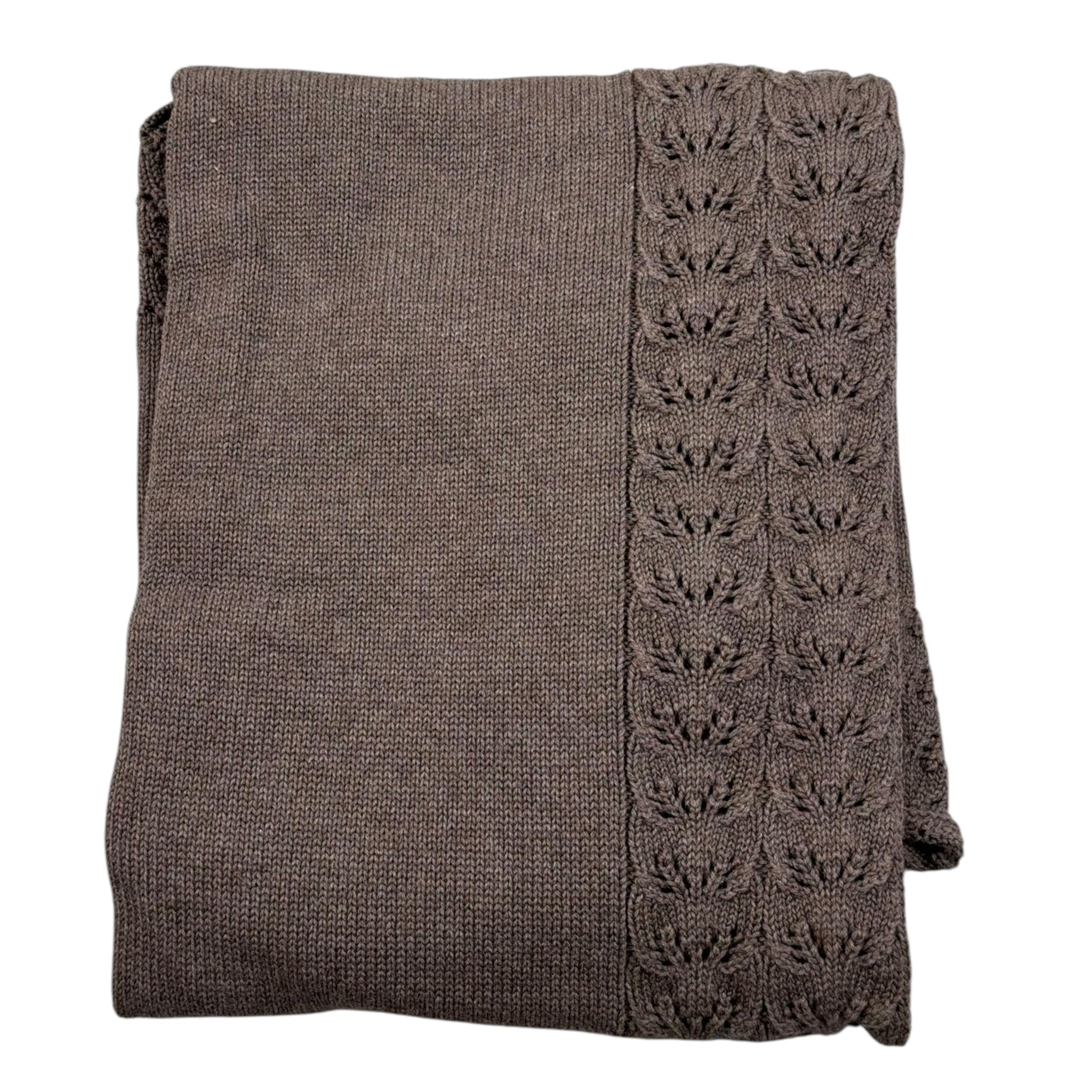 Le Coconne Coperta Tinta Unita con Ricami per Neonata LCN0421 MARRONE LE COCONNE 