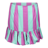 Marc Ellis Two Tone Skirt With Stripe Pattern And Ruffles Green/Purple For Girls