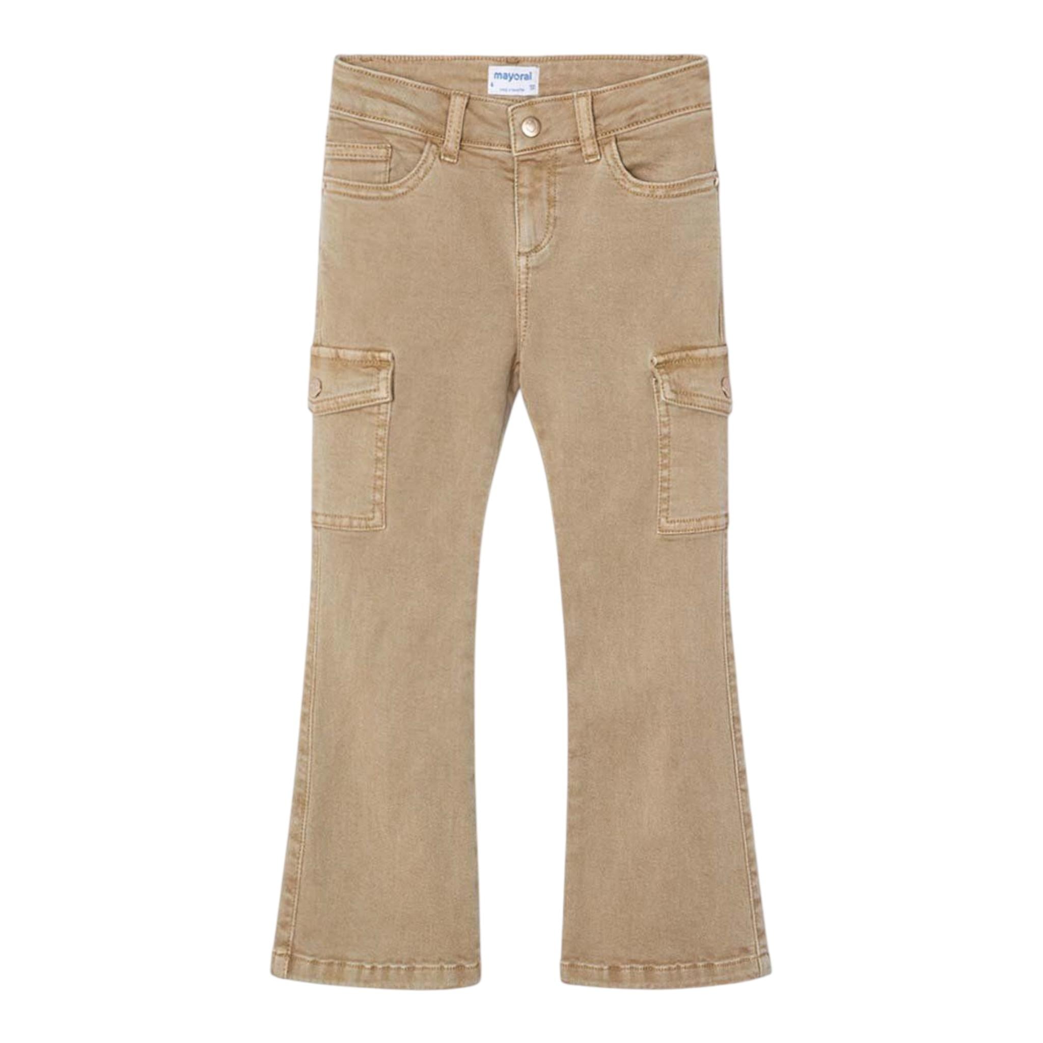 MAYORAL jeans tinta unita modello zampa Beige per Bambina 4543 BEIGE MAYORAL 