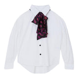 LIU JO camicia tinta unita con foulards Bianco per Bambina GF3028X BIANCO LIU JO 