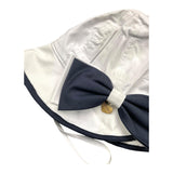 Le Bebe' Plain Hat With White Bow For Newborn Baby Girl