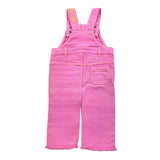 Billieblush Solid Color Denim Overalls With Pockets Pink For Baby Girls