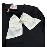 Mariuccia Cardigan tinta unita con Applicazione Nero per Bambina MBFW23G248 NERO MARIUCCIA 