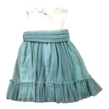 Tete'&amp;Martina Two-Tone Dress With Armholes With White/Green Tulle For Girls