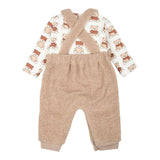 NANAN completo 2pz salopette-shirt con stampa Beige per Neonato I2413801B BEIGE NANAN 