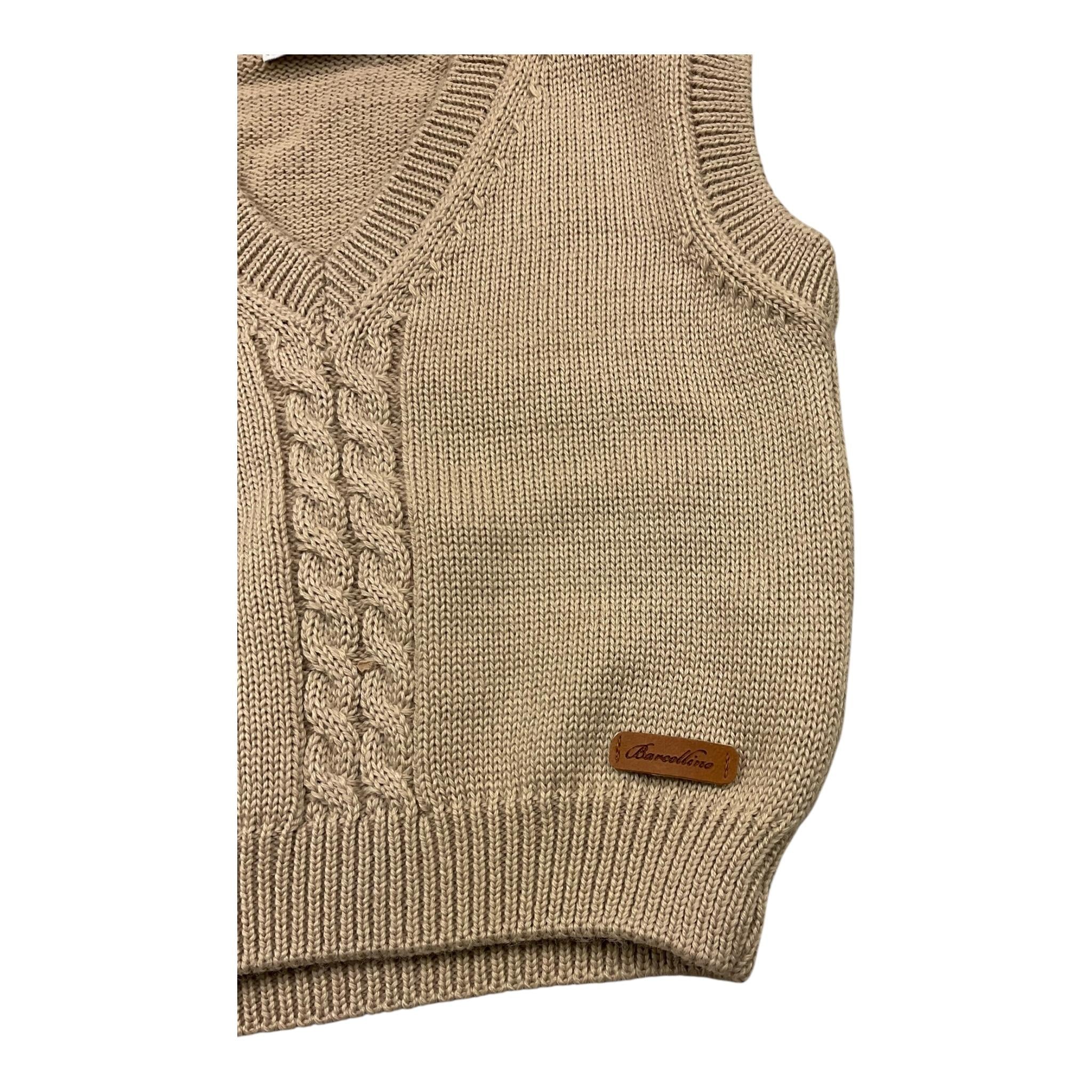 BARCELLINO gilet tinta unita con ricami Beige per Neonato 106518 BEIGE BARCELLINO 