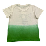 Emc Two-Tone Crew Neck T-Shirt White/Green Fantasy Print for Newborns
