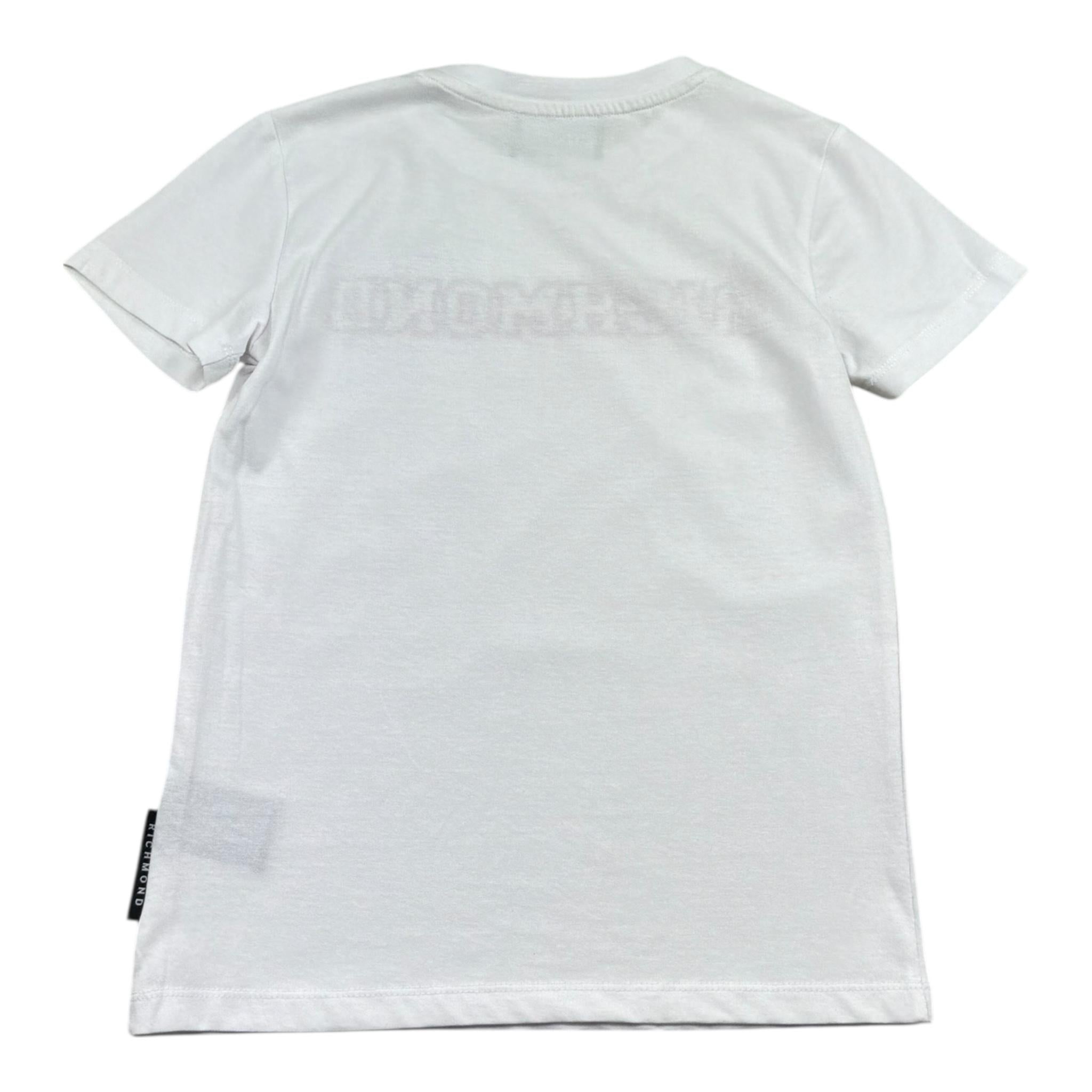 John Richmond T-Shirt Girocollo Tinta Unita con Stampa per Bambino RBP26114TS BIANCO JOHN RICHMOND 