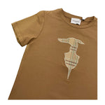 TRUSSARDI t-shirt girocollo tinta unita con stampa in contrasto Beige per Bambino TGA25111TS BEIGE TRUSSARDI 