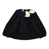 MARIUCCIA camicia manica lunga tinta unita con fiocco in contrasto Nero per Bambina CMMRIR NERO MARIUCCIA 