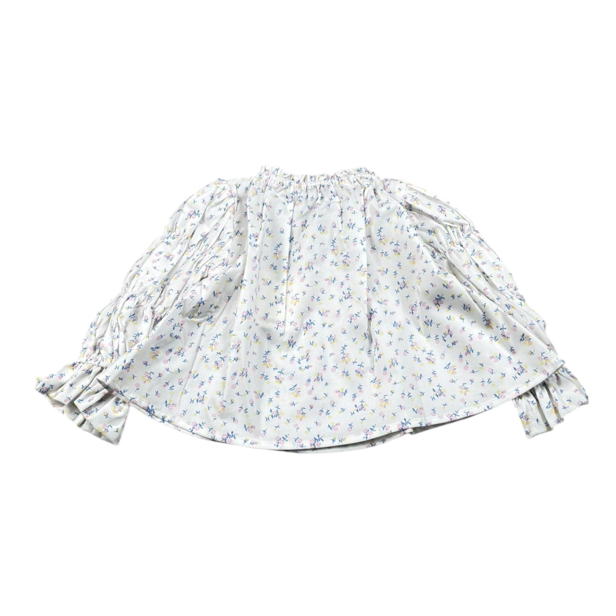 A' La Page Camicia Tinta Unita con Fantasia Fiori per Bambina AL27J BIANCO A' LA PAGE 