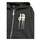 JOHN RICHMOND felpa con zip e cappuccio tinta unita con stampa Nero per Bambino RBA24020FE NERO JOHN RICHMOND 