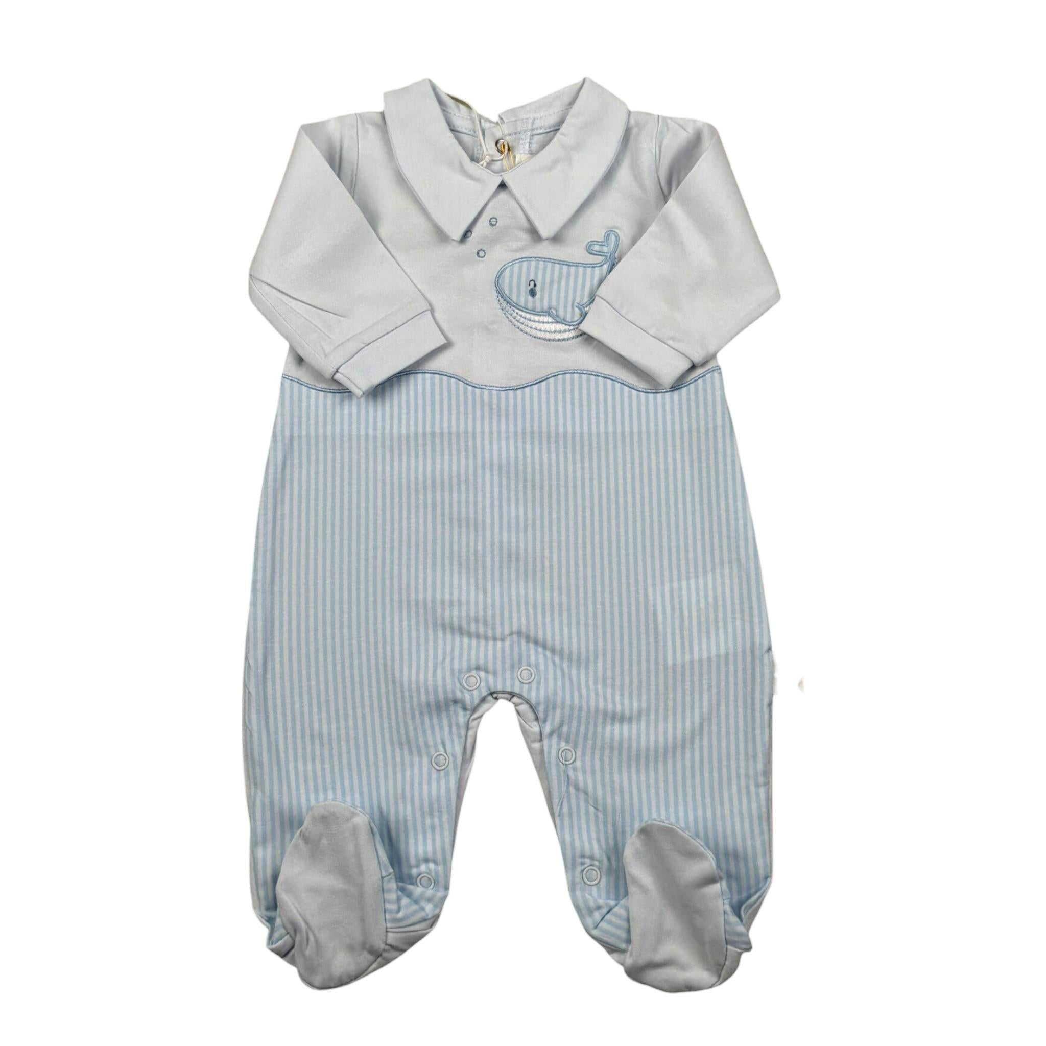 Lalalu' Tutina Tinta Unita con Stampa per Neonato TJL510P AZZURRO LALALU' 