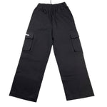DISCLAIMER pantalone tinta unita con elastico in vita modello a palazzo Nero per Bambina 24IDK58303 NERO DISCLAIMER 