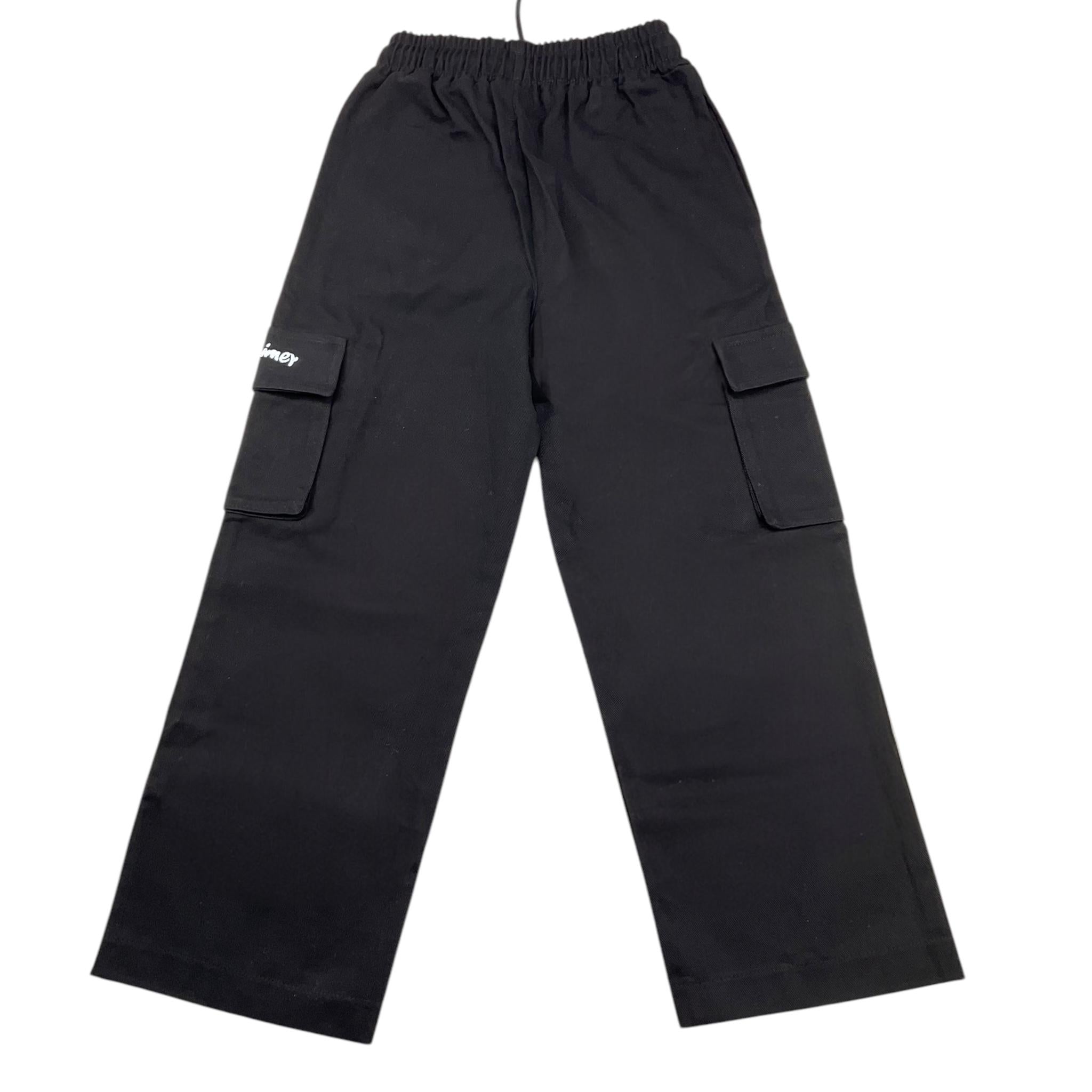 DISCLAIMER pantalone tinta unita con elastico in vita modello a palazzo Nero per Bambina 24IDK58303 NERO DISCLAIMER 