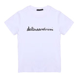 Daniele Alessandrini Solid Color Crew Neck T-Shirt with White Logo Print for Kids