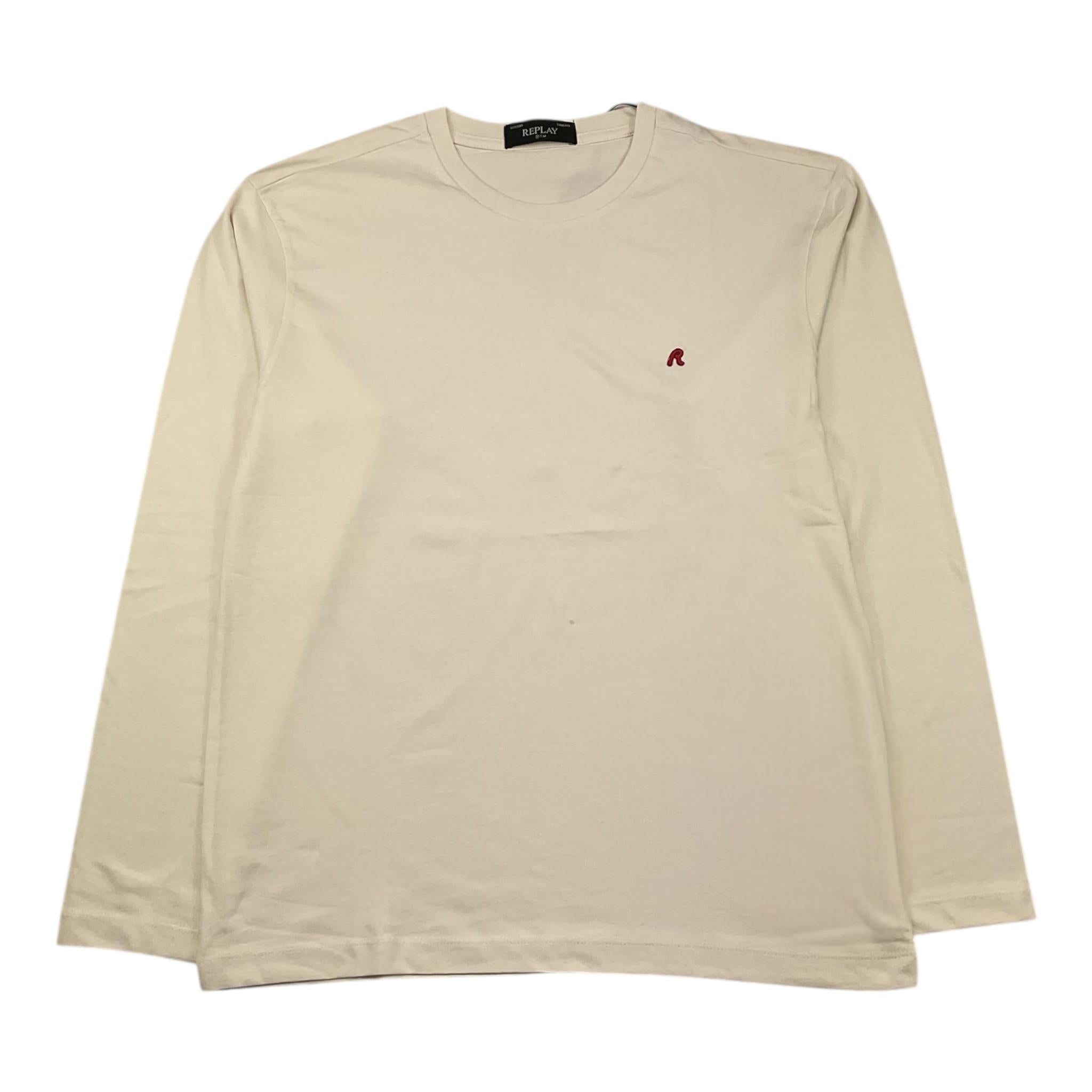 REPLAY shirt girocollo tinta unita con logo Panna per Bambino SB7122 PANNA REPLAY 