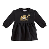 MOSCHINO abito manica lunga tinta unita cn stampa in contrasto Nero per Neonata MDV0BLXX NERO MOSCHINO 