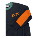 SUN68 maglia girocollo tinta unita con ricamo logo Nero per Neonato K44330 NERO SUN68 