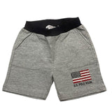 US Pollo Assn Solid Color Elastic Waist Gray Baby Boy's Bermuda Shorts