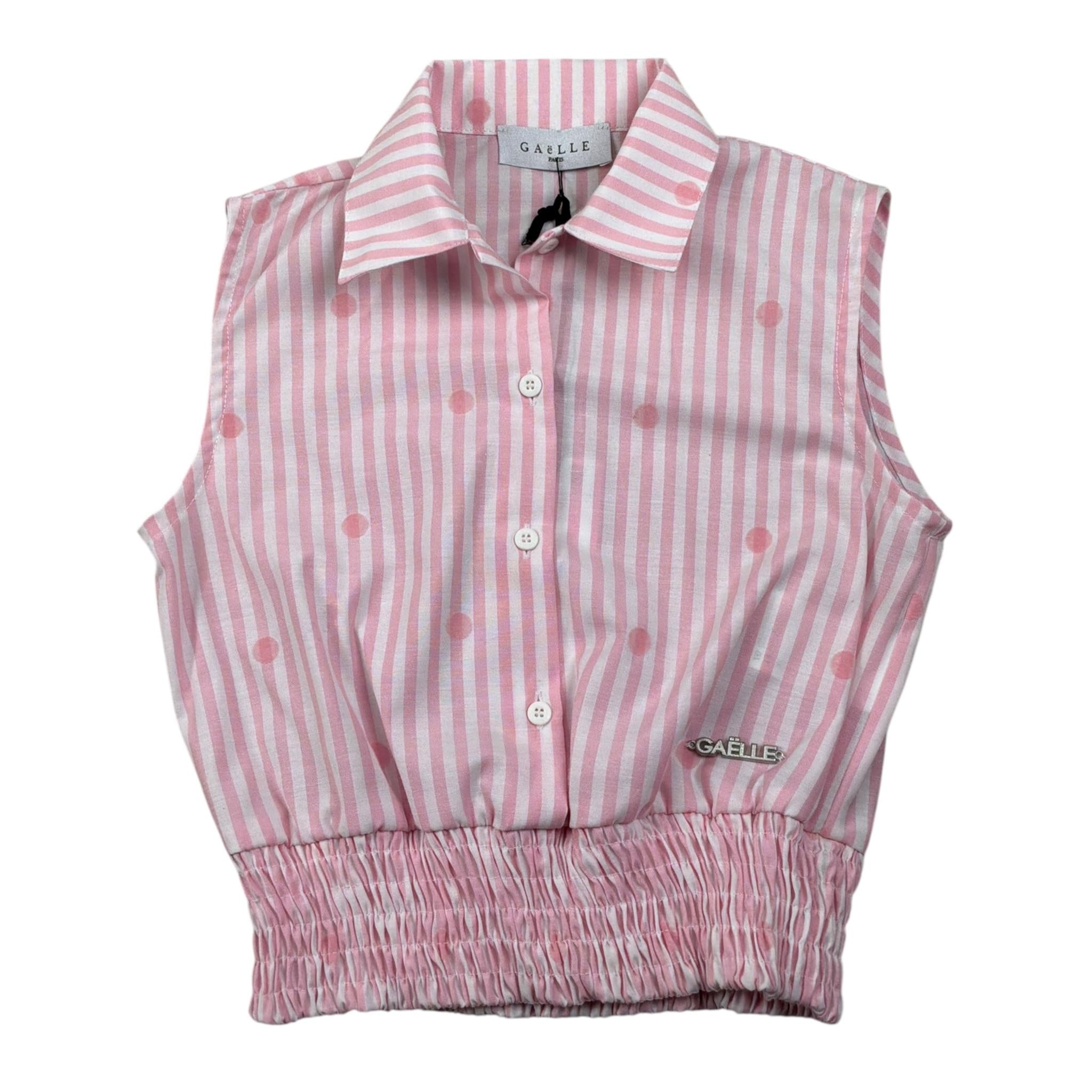 Gaelle Camicia Bicolore con Fantasia A Righe Bianco/Rosa per Bambina 2746C00497 BIANCO/ROSA GAELLE 