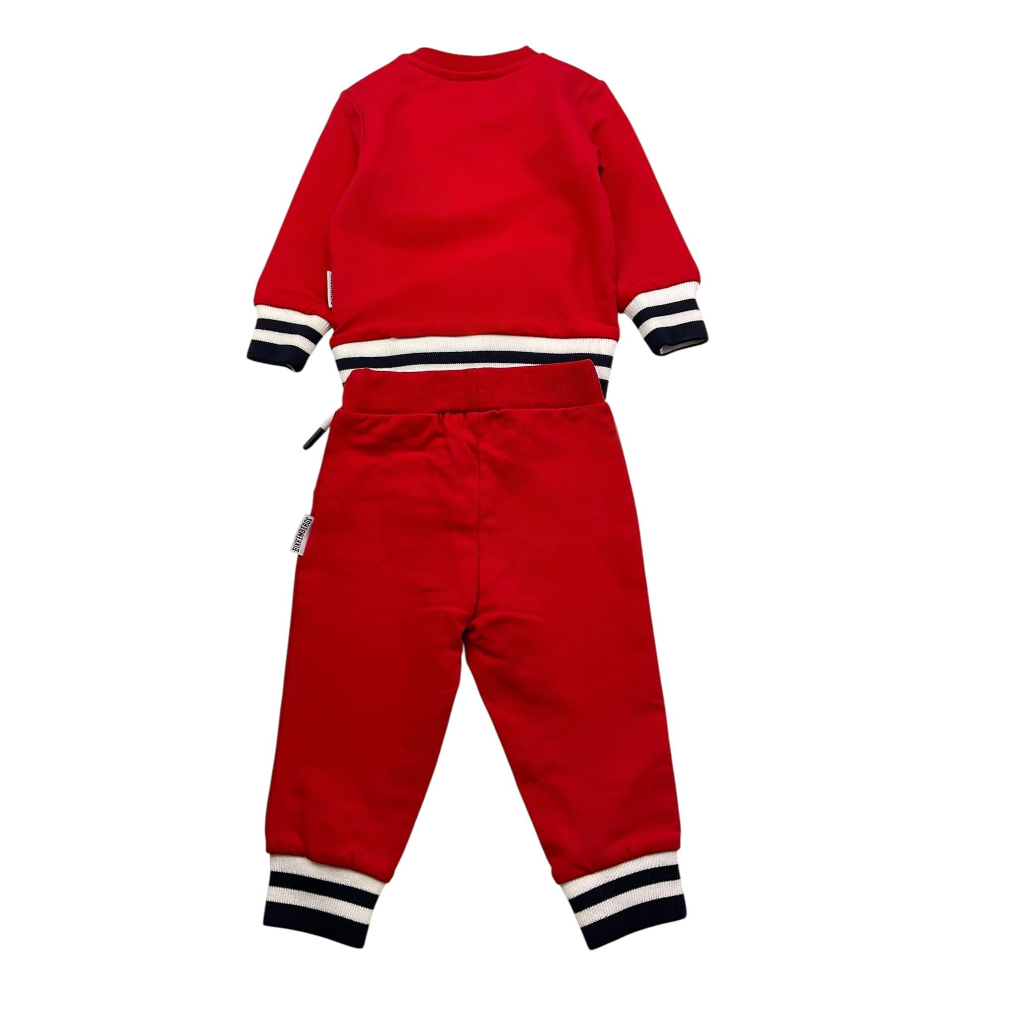 BiKKEMBERGS completo 2pz felpa-pantalone tinta unita Rosso per Neonato BK2955 ROSSO BiKKEMBERGS 