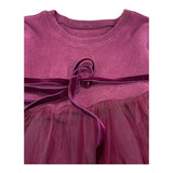 @MADILLY abito tinta unita manica lunga con tulle Bordeaux per Bambina 01908 BORDEAUX @MADILLY 