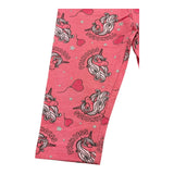 Losan Solid Color Leggings with Pink Unicorn Prints for Baby Girls