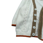 Pure Firenze Cardigan Tinta Unita con Profili In Contrasto per Neonato PC01617 BIANCO PURE FIRENZE 
