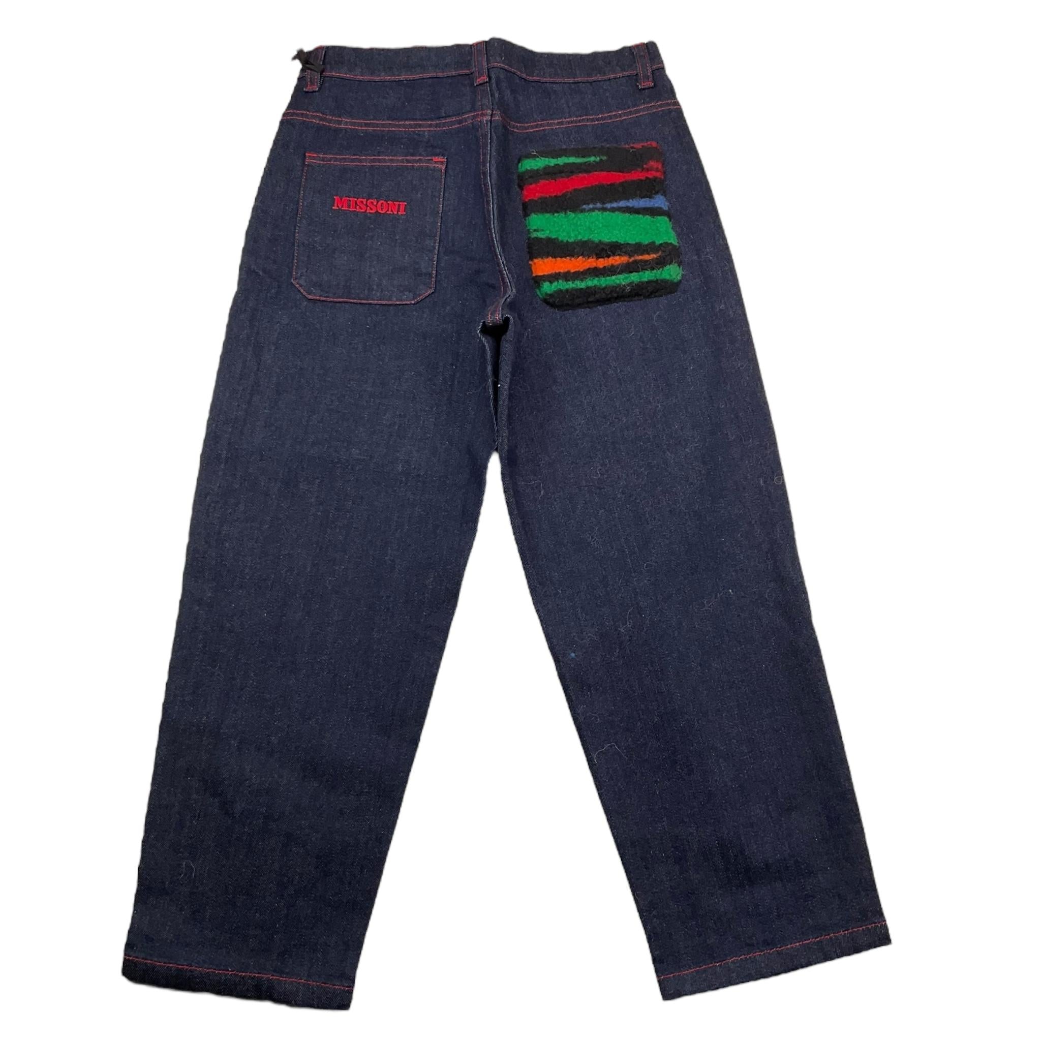 MISSONI jeans tinta unita con tasca posteriore in contrasto Blu per Bambina MT6Q00 BLU MISSONI 