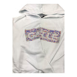 Gaelle Girls' Plain Glitter Hooded Sweatshirt White
