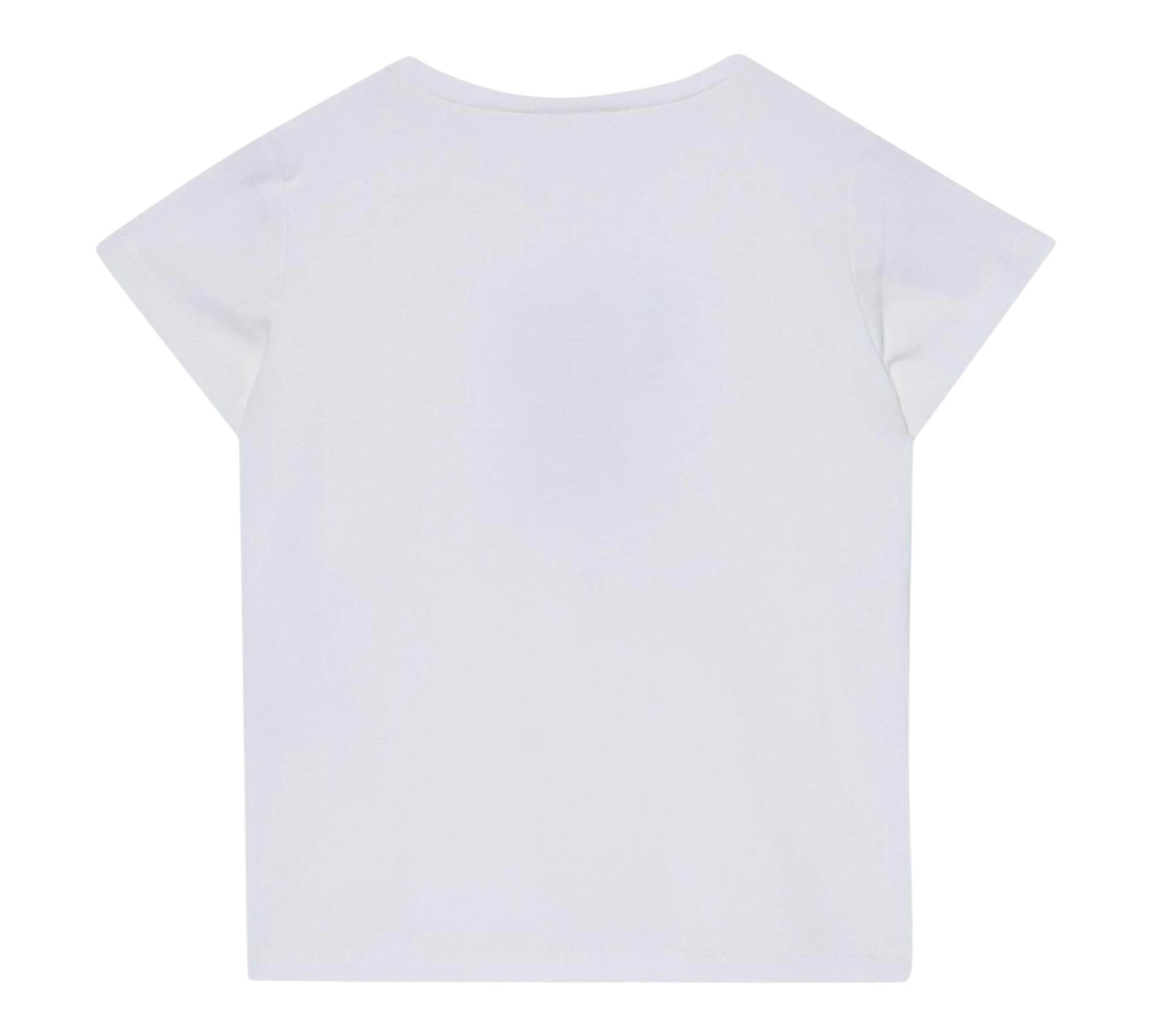 Liu Jo T-Shirt Girocollo Tinta Unita con Brillantini per Bambina KA5094XX BIANCO LIU JO 