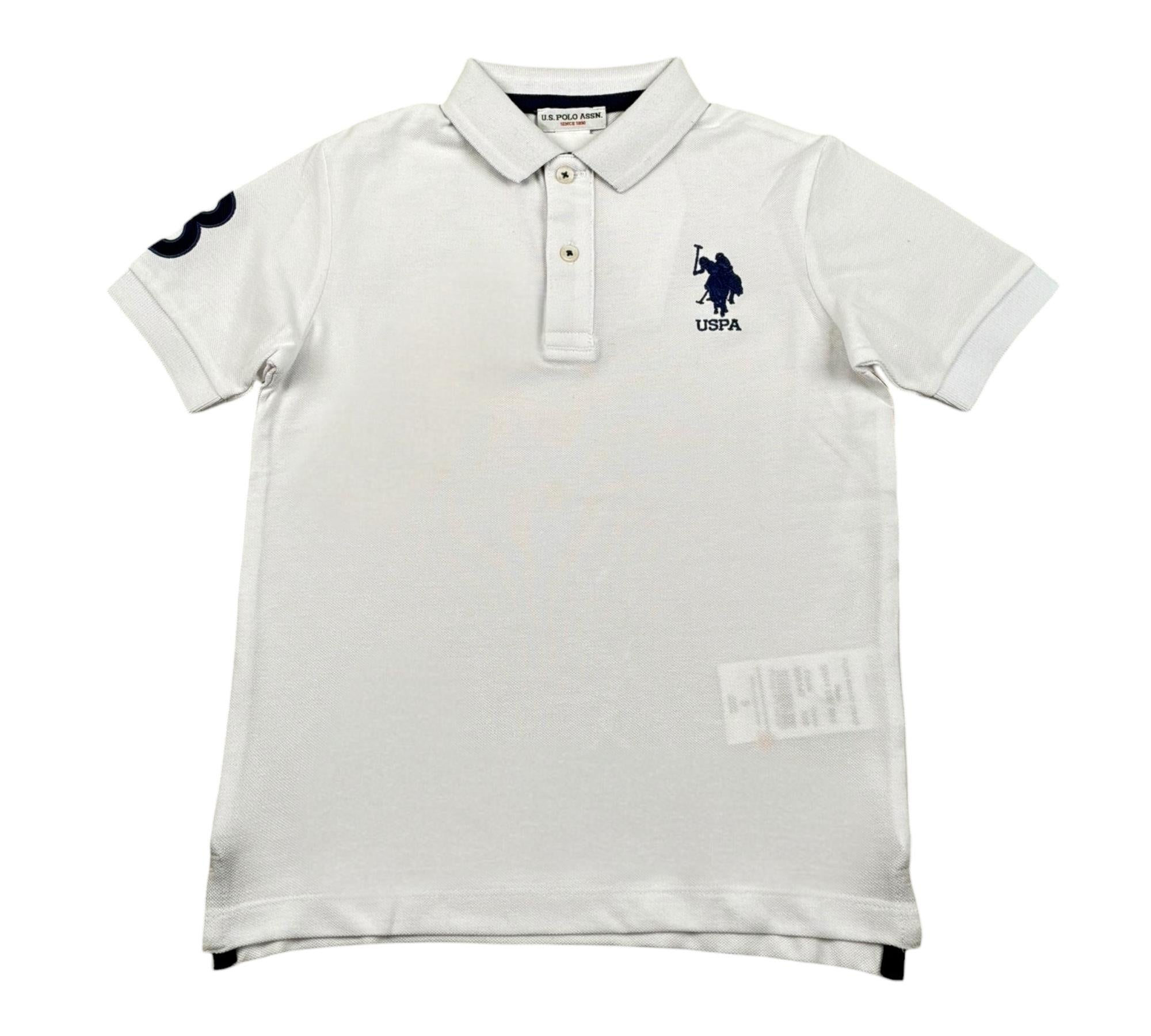 U.S. Polo Assn Polo Mezza Manica Tinta Unita con Logo per Bambino US41597 BIANCO U.S. POLO ASSN 