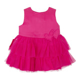 Agatha Ruiz Solid Color Sleeveless Dress With Fuchsia Tulle For Baby Girl