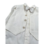 Pure Firenze Completo 4 Pezzi Camicia-Gilet-Bermuda-Papillon per Neonato 11088 PANNA PURE FIRENZE 