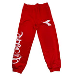 Diadora Tracksuit Pants Solid Color With Red Logo Print For Kids