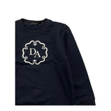 Daniele Alessandrini Crewneck Sweatshirt Solid Color with Blue Print for Newborns