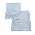 Le Bebe' Lenzuola Set 3 Pezzi Tinta Unita con Stampa per Neonata LBG6215 BIANCO LE BEBE' 