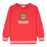 MOSCHINO maglia girocollo tinta unita con stampa orso Rosso per Bambino MYW00JXXJ ROSSO MOSCHINO 