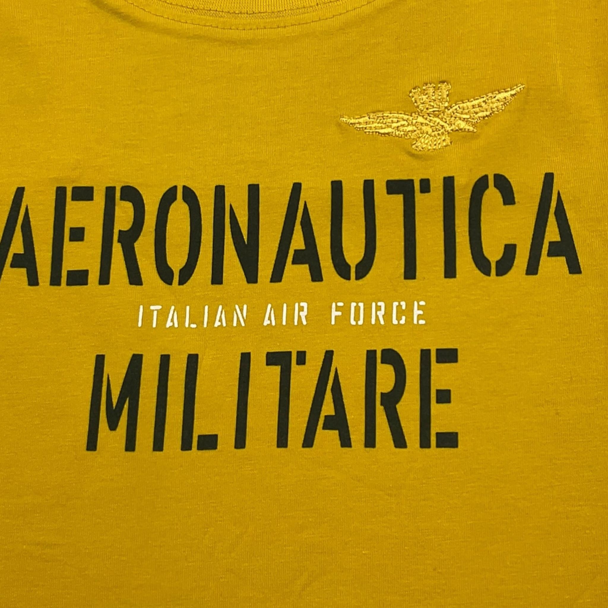 AERONAUTICA MILITARE t-shirt girocollo tinta unita con stampa Giallo per Neonato 242TS0001AJRJ6644N GIALLO AERONAUTICA MILITARE 