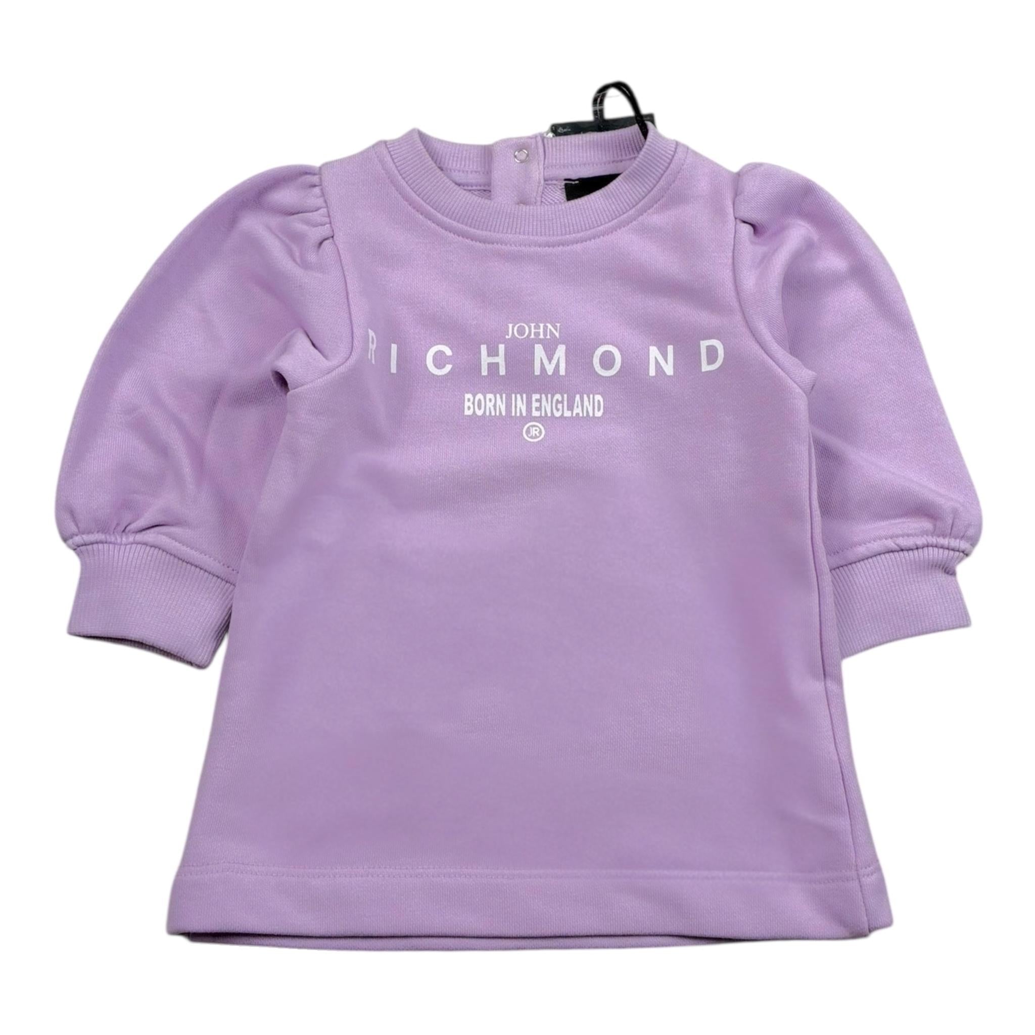 John Richmond Abito Girocollo Tinta Unita con Stampa per Neonata RIA24004VE LILLA JOHN RICHMOND 