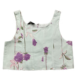 Dixie Top Armhole Solid Color With Blue Fantasy Print For Girls