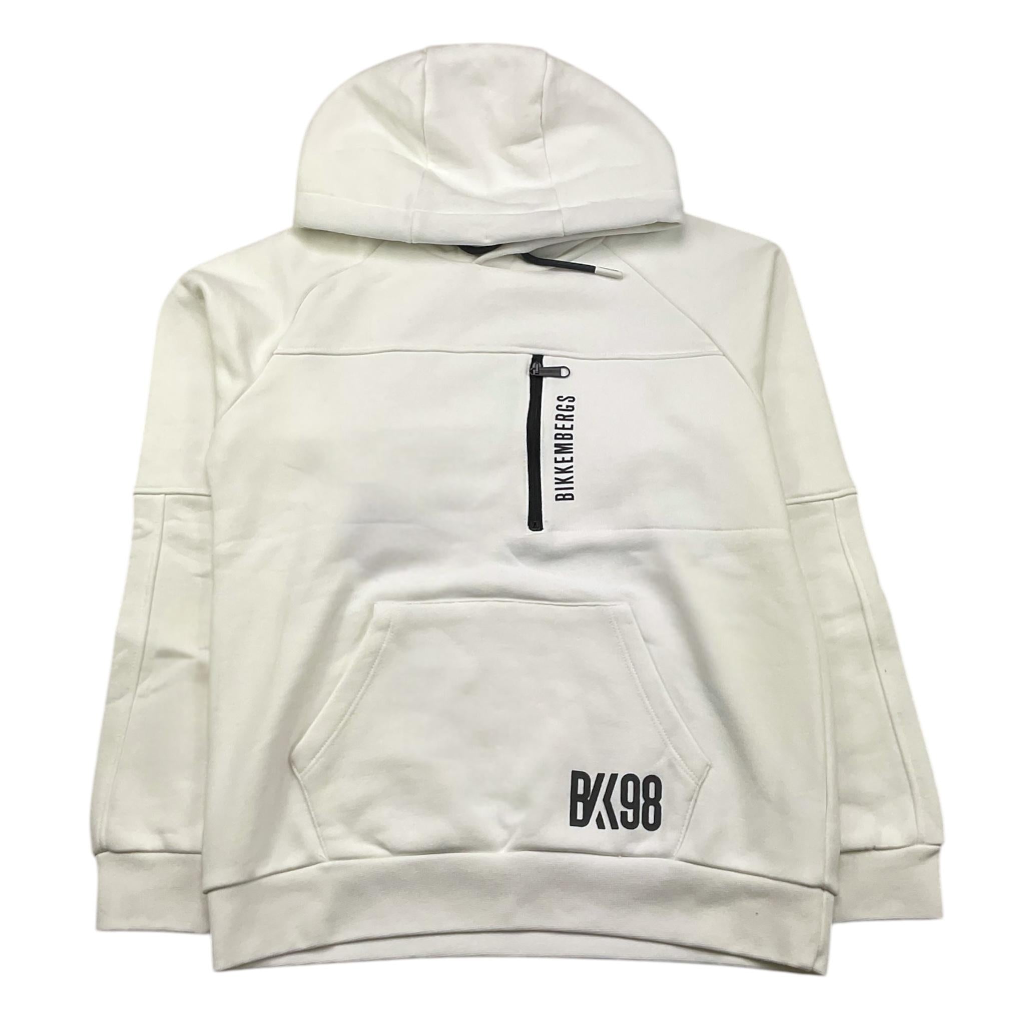 BiKKEMBERGS felpa chiusa con cappuccio tinta unita con stampa Bianco per Bambino BK2681 BIANCO BiKKEMBERGS 