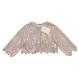 Dilu' Solid Color Shrug With Embroidery And Pink Sheer For Girls