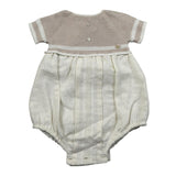 Paz Rodriguez Pagliaccetto Mezza Manica Bicolore per Neonato 00542375 BEIGE PAZ RODRIGUEZ 