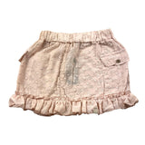 Bamboom+Babies Solid Color Perforated Skirt With Pink Embroidery For Baby Girl