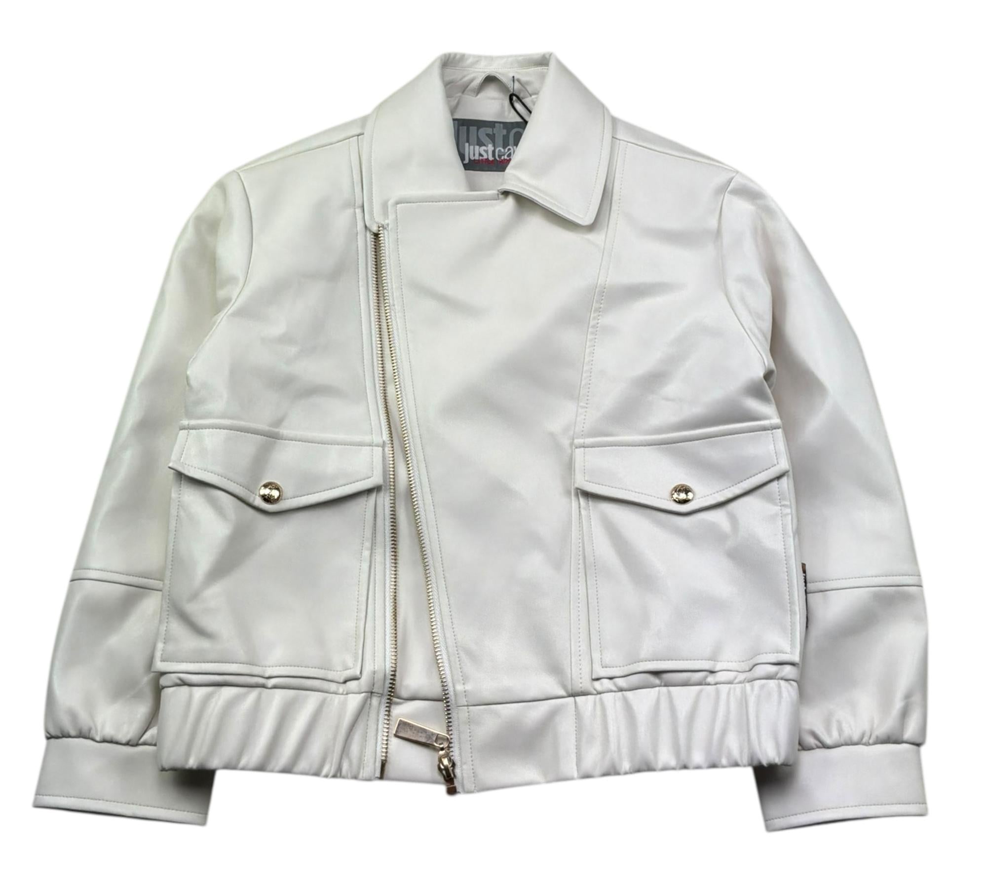 Just Cavalli Chiodo In Ecopelle Tinta Unita per Bambina JGP26121GB PANNA JUST CAVALLI 