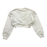 TO be too felpa girocollo tinta unita con applicazioni Bianco per Bambina TSJF24W432 BIANCO TO be too 